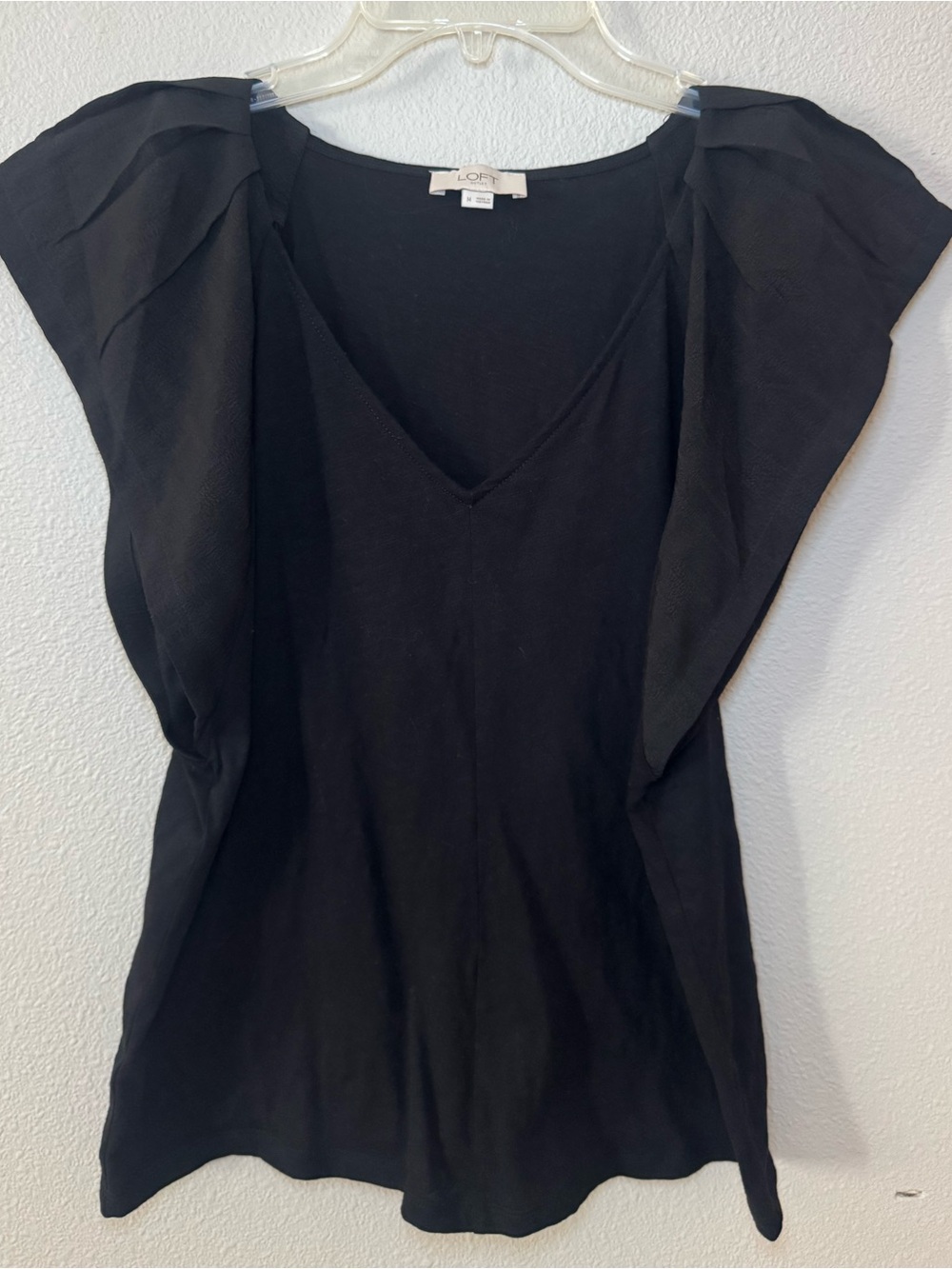 Black Flutter Sleeve Top size M